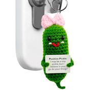 Mood Boosting Pickle Positive Plush Cucumber Toy Cute Knitted Doll Ornament