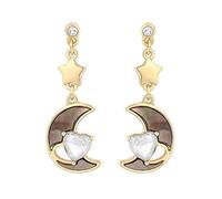 Mood By Jon Richard Gold Black Mother Of Pearl Celestial Drop Earrings Black
