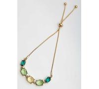 MOOD By Jon Richard Gold Green Tonal Mixed Stone Set Toggle Bracelet Gold