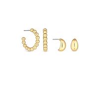 MOOD By Jon Richard Gold Pack of 2 Recycled Polished Orb Hoop Earrings Gold