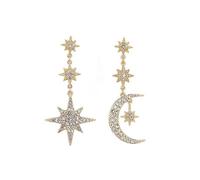 MOOD By Jon Richard Gold Plated Mix & Match Stars & Moon Drop Earrings Gold