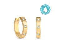 MOOD By Jon Richard Gold Stainless Steel Crystal Hoop Earrings Gold