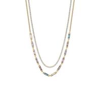 MOOD By Jon Richard Pack of 3 Two Tone Tonal Mix Baguette & Crystal Charm Choker Necklace