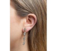 MOOD By Jon Richard Silver Crystal Mixed Stone Linear Drop Earrings Silver