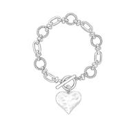 MOOD By Jon Richard Silver Molten Heart Ball Chain Bracelet Silver