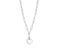 MOOD By Jon Richard Silver Plated Stainless Steel Polished Heart Chain Necklace Silver