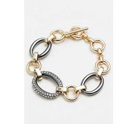 Mood By Jon Richard Two Tone Crystal And Polished Link T Bar Bracelet