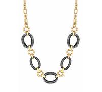 Mood By Jon Richard Two Tone Crystal & Polished Link Short Necklace