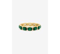 Mood Gold Plated And Emerald Stretch Bracelet Gold