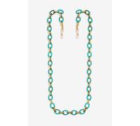 Mood Women's Gold Plated & Mint Green Resin Sunglasses Chain Mood Gold One Size