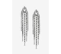 Mood Hematite Crystal Multi Strand Long Statement Drop Earrings In Black Black One Size