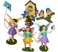 Mood Lab Fairy Garden - Playing Girls Kit of 5 pcs - Miniature Figurines & Accessories Set - Outdoor or House Decor
