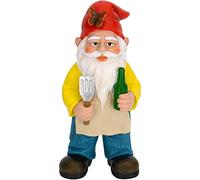 Mood Lab Garden Gnome - BBQ Chef Gnome - 9.45 Inch Tall Statue Lawn Garden Figurine - for Outdoor & House Decor