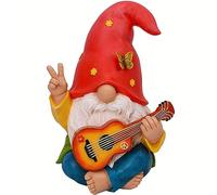 Mood Lab Garden Gnome - Funny Hippie Gnome Figurine - 9.25 Inch Tall Lawn Statue - for Outdoor or House Decor