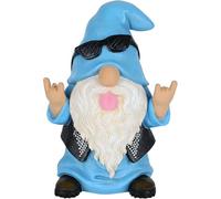 Mood Lab Garden Gnome - Rocker Gnome Statue - 9.25 Inch Tall Lawn Figurine - for Outdoor or House Decor - Funny Yard and Patio Decoration
