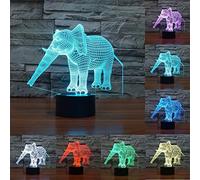 Mood light 3D Elephant 7 Colors Touch Switch USB Table Desk LED Light Present Home Party Birthday Gift