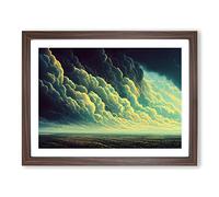 Mood Of The Cloud Framed Print | A3 Walnut Framed Wall Art | Ready to Hang | Modern Landscape Picture | Living Room Bedroom Lounge Office