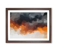 Mood Of The Clouds In Abstract Modern Art Framed Print | A2 Walnut Framed Wall Art | Ready to Hang | Abstract Landscape Picture | Living Room Bedroom Lounge Office
