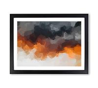 Mood Of The Clouds In Abstract Modern Art Framed Print | A3 Black Framed Wall Art | Ready to Hang | Abstract Landscape Picture | Living Room Bedroom Lounge Office