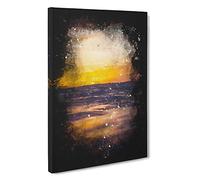 Mood of the Ocean Paint Splash Canvas Print | Gallery Wrapped 30mm Frame Wall Art | 30x20 inches | Ready to Hang | Coastal Seascape Picture | Living Room Bedroom Lounge Office