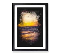 Mood of The Ocean Paint Splash Framed Print | A2 Black Framed Wall Art | Ready to Hang | Modern Nautical Picture | Living Room Bedroom Lounge Office