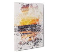 Mood of the Ocean Watercolour Canvas Print | Gallery Wrapped 30mm Frame Wall Art | 30x20 inches | Ready to Hang | Coastal Seascape Picture | Living Room Bedroom Lounge Office