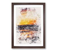 Mood of The Ocean Watercolour Framed Print | A2 Walnut Framed Wall Art | Ready to Hang | Modern Nautical Picture | Living Room Bedroom Lounge Office