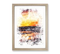 Mood Of The Ocean Watercolour Modern Framed Print | A3 Oak Framed Wall Art | Ready to Hang | Modern Nautical Picture | Living Room Bedroom Lounge Office