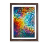 Mood Of The Rainbow Abstract Framed Print | A3 Walnut Framed Wall Art | Ready to Hang | Abstract Fantasy Picture | Living Room Bedroom Lounge Office