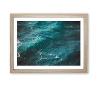 Mood Of The Waves Modern Art Framed Print | A2 Oak Framed Wall Art | Ready to Hang | Modern Nautical Picture | Living Room Bedroom Lounge Office