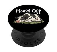 Mood Off Cow Tired Sleeping Holstein Farm Animal Humorous PopSockets Adhesive PopGrip