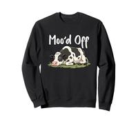 Mood Off Cow Tired Sleeping Holstein Farm Animal Humorous Sweatshirt