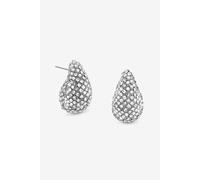Mood Silver Crystal Dome Stud Earrings Silver One Size