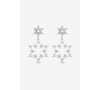 Mood Silver Crystal Star Drop Earrings Silver One Size