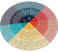 Mood Wheel Sticker - Feelings Chart for Social Work, Therapy, Home Office & Classroom Decor, Vibrant PVC Print