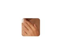 Moodear 3PCS Thin Stackable Ring Set - Dainty 14K Gold Plated Thumb CZ Rings for Women Non Tarnish Size 5-12, 5 UK, Brass, No Gemstone