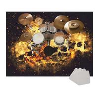 MOODEST Drum Mat - Essential Anti-Slip Pad for Stable Drumming Performance, Electronic Drum Set Practice Music Rug for Kids, Floor Protection Record Pad for Splash Cymbal Stands-Color-5||120 x 100 cm