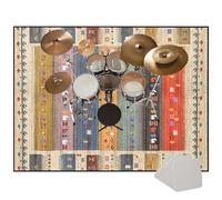 MOODEST Drum Mat - Essential Anti-Slip Pad for Stable Drumming Performance, Electronic Drum Set Practice Music Rug for Kids, Floor Protection Record Pad for Splash Cymbal Stands-Color-4||140 x 100 cm