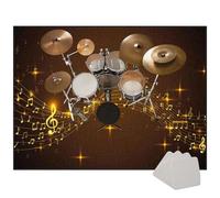 MOODEST Drum Mat - Essential Anti-Slip Pad for Stable Drumming Performance, Electronic Drum Set Practice Music Rug for Kids, Floor Protection Record Pad for Splash Cymbal Stands-Color-2||120 x 100 cm