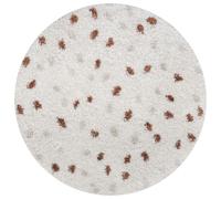 Moodi Shaggy Cream/Terra Biscotti Rug - Ø 120 cm