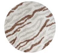 Moodi Shaggy Cream/Terra Savara Rug - Ø 120 cm