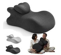 Moodie Intimacy Pillow, 27° Lift Design Couple Hip Cushion Pillows, Contoured Design, Wedge Pillow Memory Foam, Provides Waist and Neck Support, Ideal for Sitting and Lying (Black)