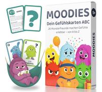MOODIES Feeling Cards for Children Card Game from 5 Years, Feel Better Feeling Cards, Letters Learn a Good Feeling, Feeling Monster Cards, Educational Emotion Cards for Children Feelings