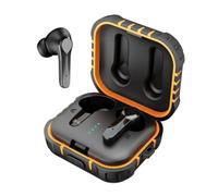 Moodix KI23K039 Bluetooth Earbuds for Men and Women, Active Noise Cancelling Wireless Earphones with Microphone, Deep Bass Earbuds for Android and iOS, Black-Yellow, Black-Yellow, One size, Modern