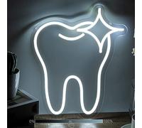 Moodlion Neon Sign Tooth Decor Dental Office Light Dentist Accessories Decoration, Dimmable LED Sign Neon Signs Smile Wall Art, Neon Dentist Balloon Dental Office Decor Lights