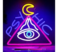 Moodlion Psychic Evil Eyes Neon Sign For Wall Decor Studio Room Led Lights, Halloween Decor Neon Signs Aesthetic Operated Light For Door Decorations, Bedroom Accessories Neon Sign