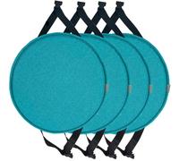 MOODMUSE 2/4 Pack Round Chair Cushions With Ties,High Stool Chair Pad,Round Seat Cushion For For Dining Room, Kitchen, And Office Use(Lime blue,35cm (pack of 4))