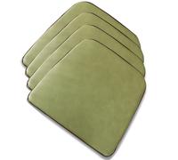 MOODMUSE Chair Cushion,Leather Kitchen Chair Cushions -Horseshoe Shape Seat Cushion And Dining Room Chair Pad 43 * 40CM Non Slip Rubber Back 1/2/4 Packs (Color : Dark green-3, Size : Set of 1)