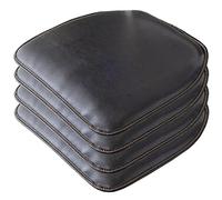 MOODMUSE Dining Chair Cushion,Leather Kitchen Chair Cushions - U- Shape Seat Cushion And Dining Room Chair Pad Non Slip Rubber Back 1/2/4 Packs (Color : Black-22, Size : Set of 4)