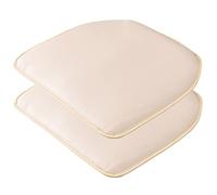 MOODMUSE Dining Chair Cushion,Leather Kitchen Chair Cushions - U- Shape Seat Cushion And Dining Room Chair Pad Non Slip Rubber Back 1/2/4 Packs (Color : Beige-22, Size : Set of 2)
